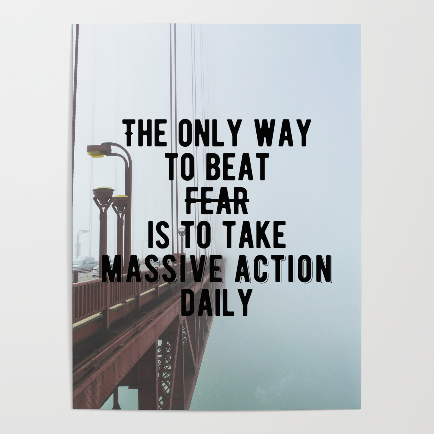 Motivational Take Massive Action Daily Quote Poster By Youtopia Society6