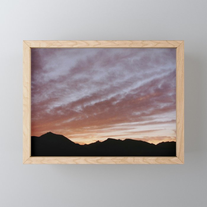 Sunset Over the Mountaintops  Framed Mini Art Print