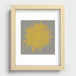Floral Distortion yellow/grey Recessed Framed Print