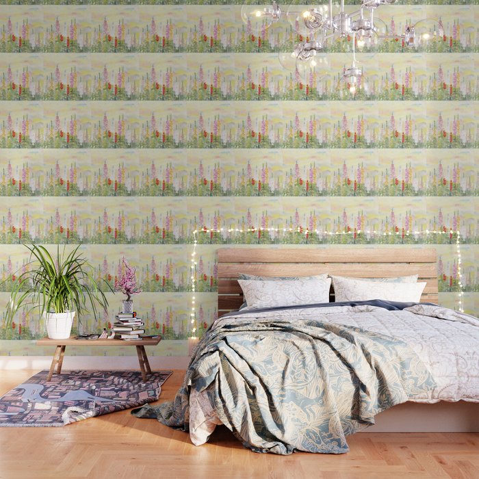 Impressionist Lupine Garden Wallpaper