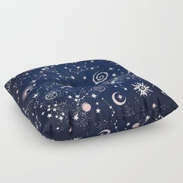 Starry Cosmic Galaxy Planets & Constellations Floor Pillow