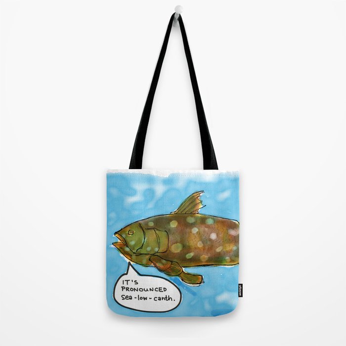 coelacanth fossil fish Tote Bag