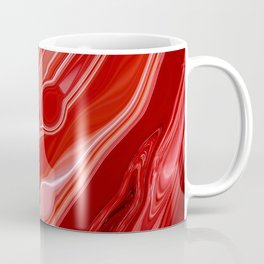 Abstract Red and Pink Shades Diagonal Random Wavy Stripes Art Coffee Mug