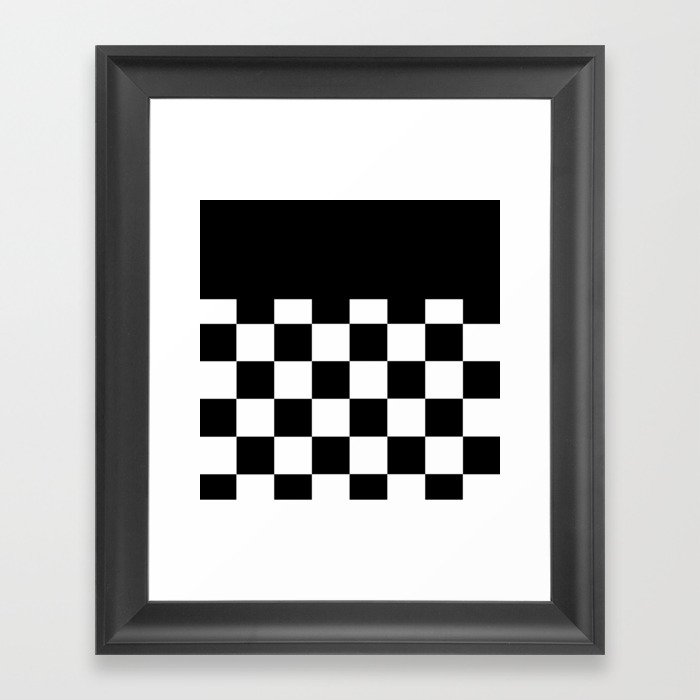 Black & White Checkerboard Framed Art Print