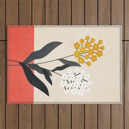 Minimal Abstract Flowers 05 Outdoor Rug