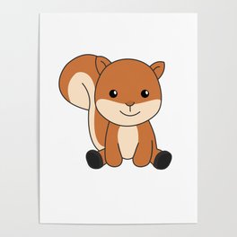 Squirrel Forest Animal Cute Animals Kids Poster