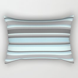 [ Thumbnail: Dark Gray, Dim Gray, Light Blue & Light Cyan Colored Stripes Pattern Rectangular Pillow ]