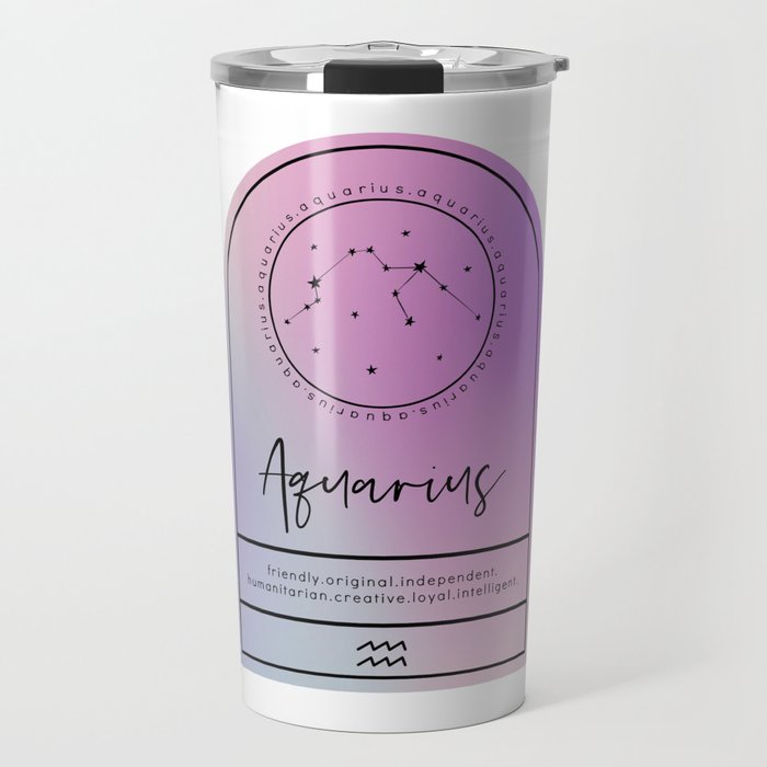 Aquarius Zodiac | Iridescent Arches Travel Mug