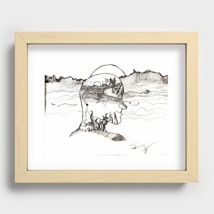 A Voyage (Black and White) Recessed Framed Print
