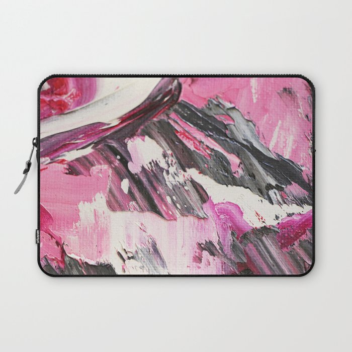 Pink and Grey Oil Paint Laptop Sleeve