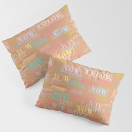 Enjoy The Colors - Colorful typography modern abstract pattern on Copper Bronze color background  Pillow Sham