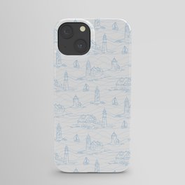 Lighthouse Contour - Light Blue iPhone Case