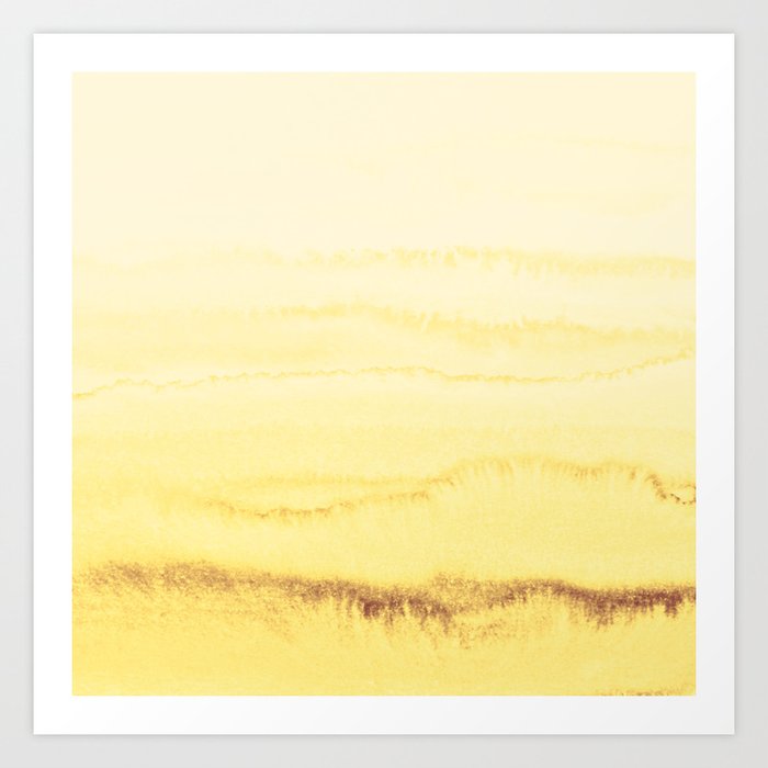 WITHIN THE TIDES - SUNNY YELLOW Kunstdrucke | Gemälde, Wave, Waves, Beach, Abstract, Landscape, Beachscape, Aquarell, Watercolors, Ink