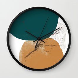 Rooted 6 Mid-Century Monoprint Wall Clock