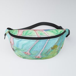 Flamingo Underwater Watercolor and Acrylic Painting Fanny Pack