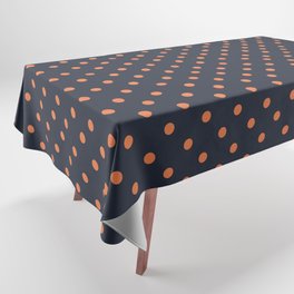 Retro Orange Deep Blue Polka Dot Background Pattern Tablecloth