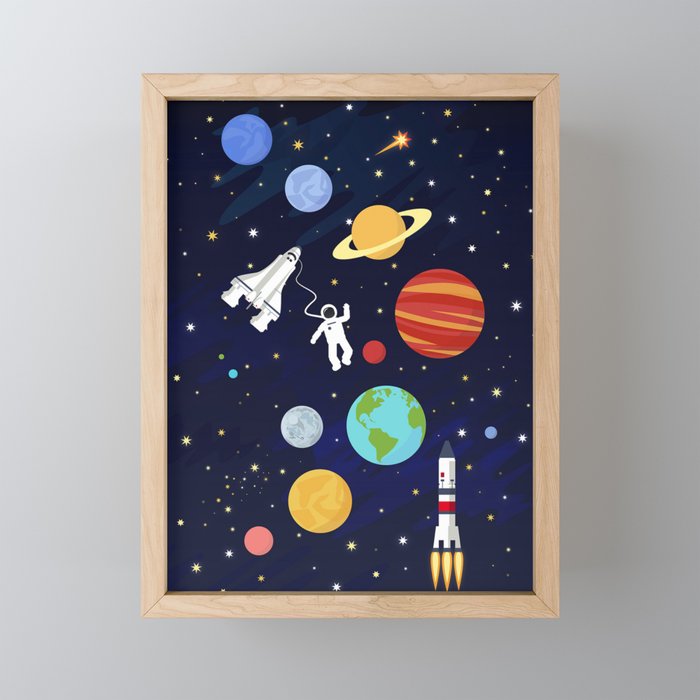 In space Framed Mini Art Print