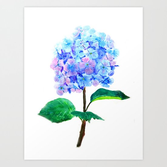 blue purple hydrangea Art Print