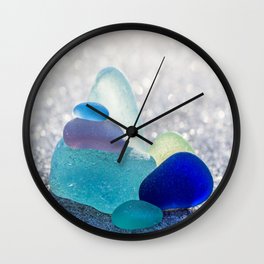Sea Glass Beach Glass Beach Stones Wall Clock