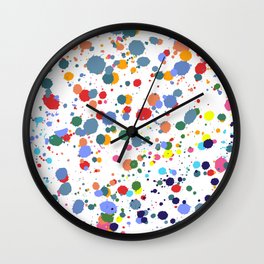 Colorful Paint Splash Art Pattern Wall Clock