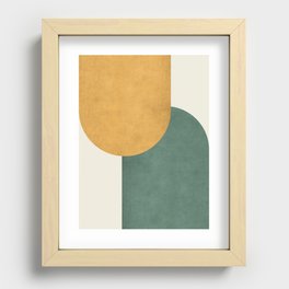 Halfmoon Colorblock 2 - Gold Green  Recessed Framed Print