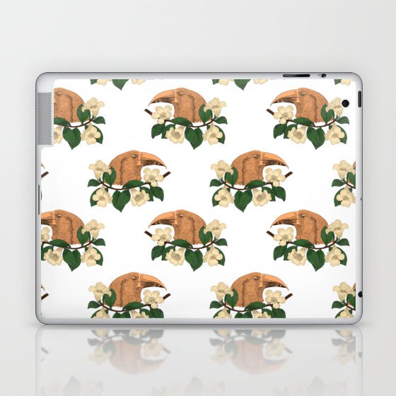 illustration of tropical bird and pomelo flower Laptop & iPad Skin