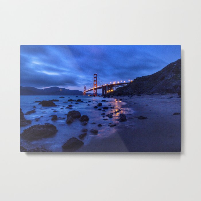Golden Gate Bridge During Blue Hour Metal Print