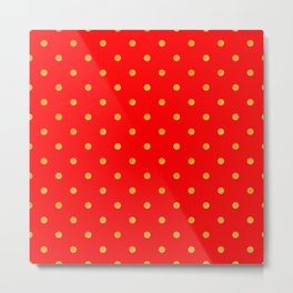 Gold And Red Dots Collection Metal Print