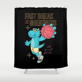 Dino The Basketball Player Shower Curtain