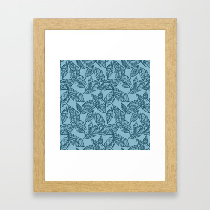 blue leaf Framed Art Print