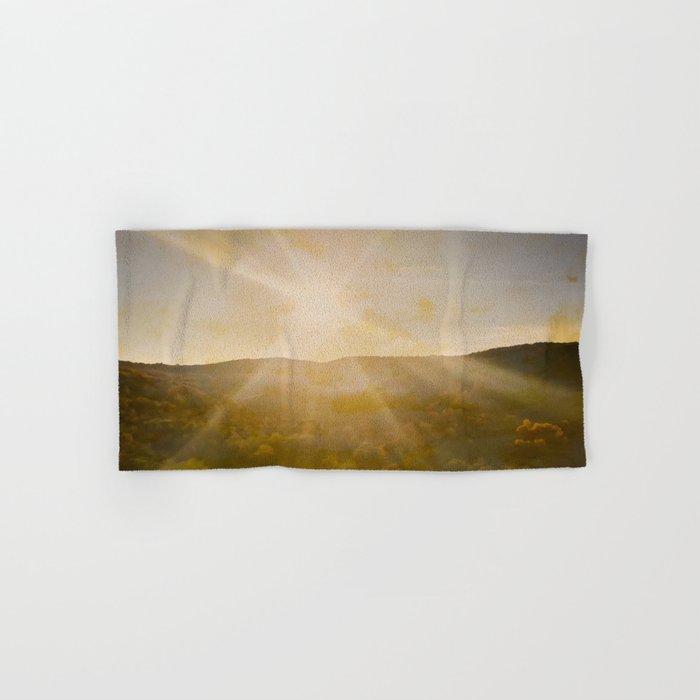 Vintage countryside sunset Hand & Bath Towel