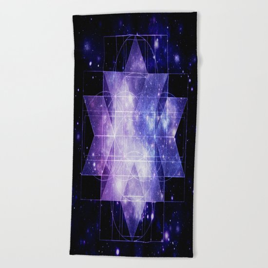 galaxy sacred Geometry Beach Towel