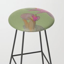 CLINK! - DIGITAL PAINTING CHEERS DRINK GLASS CLOWNS PASTEL JOY WLW QUEER FRIENDSHIP LOVE QUIRKY KAWAII Bar Stool