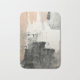 Peace and Quiet [1]: a pretty, minimal abstract piece in gray and peach by Alyssa Hamilton Art Bath Mat