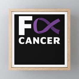 F Cancer Purple Pancreatic Cancer Framed Mini Art Print