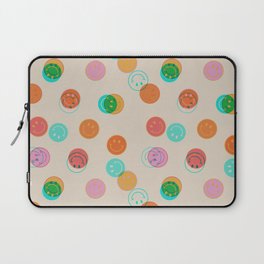 Happy Face Stamp Print Laptop Sleeve