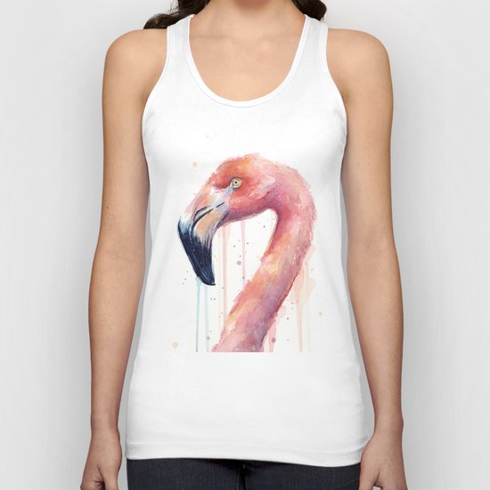 Flamingo Art Watercolor Unisex Tank Top