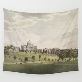Vintage Illustration of The Boston Commons (1829) Wall Tapestry