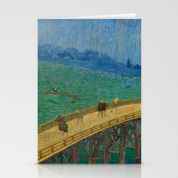 Bridge in the Rain, after Hiroshige, 1887 by Vincent van Gogh Stationery Cards