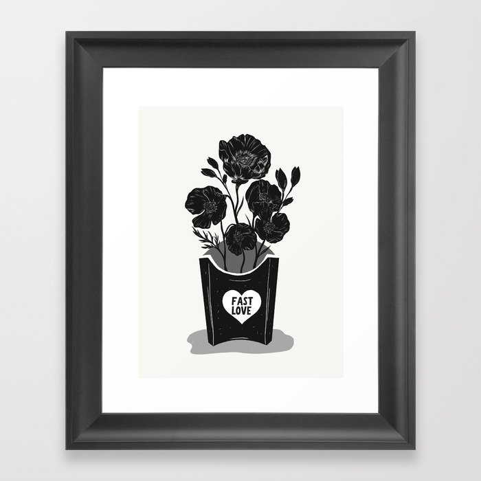 Fast Love Flowers Framed Art Print