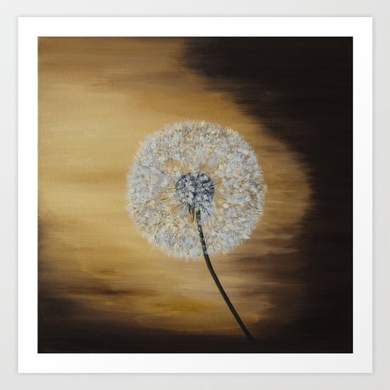 Dusky Dandelion Art Print