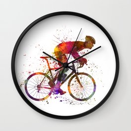 cyclist road bicycle Wall Clock
