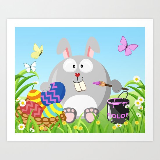 Easter bunny in April month series Art Print