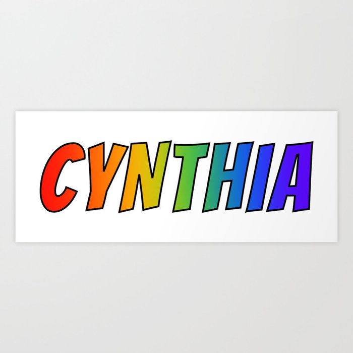 Cynthia First Name Rainbow Spectrum Gradient Colors Pattern Art