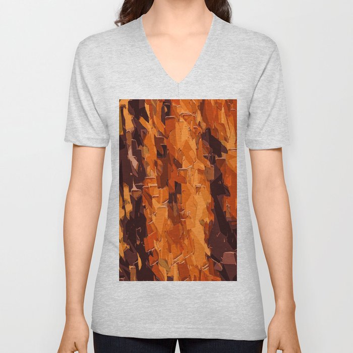 brown and dark brown painting abstract background V Neck T Shirt