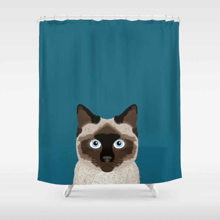 Siamese Cat Cute Kitten Retro Art, Cell Phone Shower Curtain