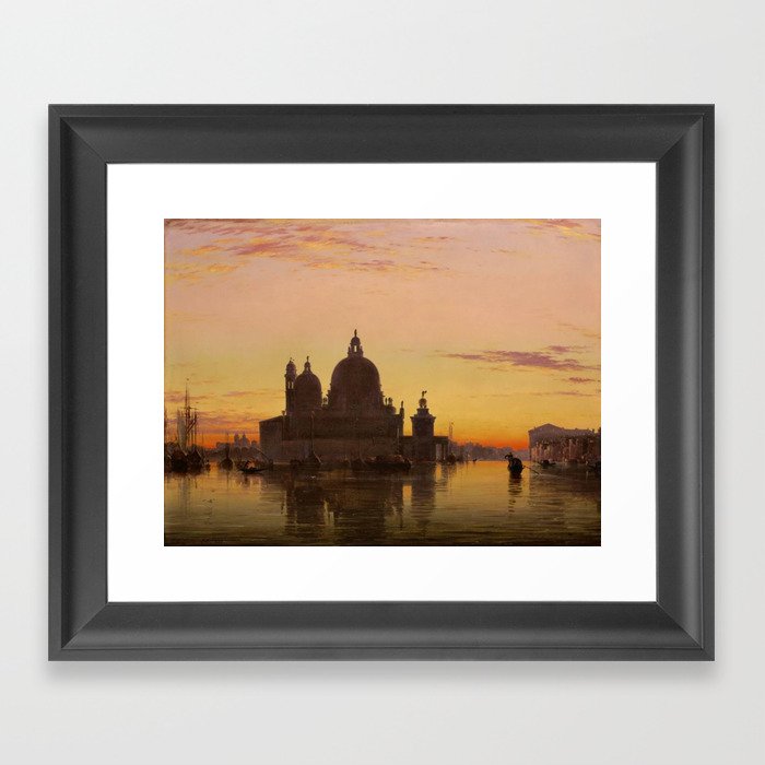 Venice Sunset at Santa Maria della Salute by Edwin William Cooke Framed Art Print