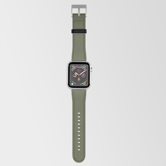 Dark Green-Brown Solid Color Pantone Cypress 18-0322 TCX Shades of Green Hues Apple Watch Band