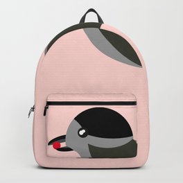 blackcap Backpack | Figurative, Cartoon, Savetheplanet, Digital, Blackcap, Birds, Vector, Savebirds, Drawing, Abstract 