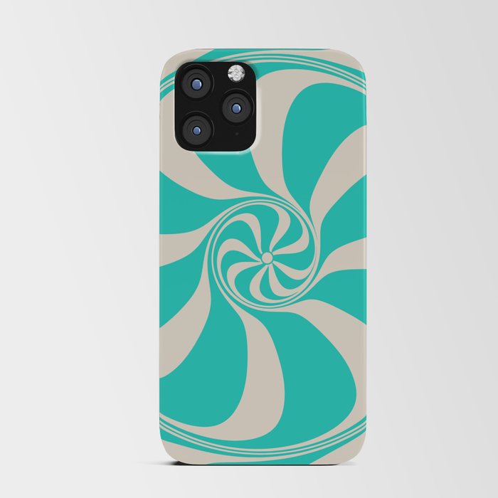 Turquoise Peppermint Candy Swirl Abstract Design  iPhone Card Case